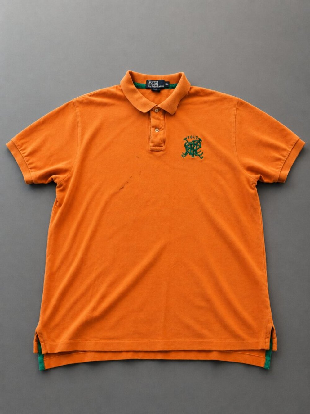 Vintage Polo Ralph Lauren Custom Fit Polo Shirt XL Burnt Orange Monogram Logo